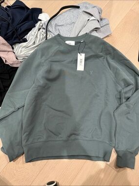 Ami Men's Crewneck Sweatshirt in Sage Green